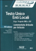 Cover  Testo unico Enti locali : D.Lgs. 18 aprile 2000, n. 267 commentato articolo per articolo