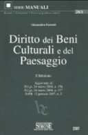 Cover  Diritto dei Beni Culturali e del Paesaggio