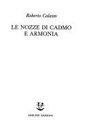 Copertina  Le nozze di Cadmo e Armonia