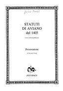 Cover  Statuti di Aviano del 1403